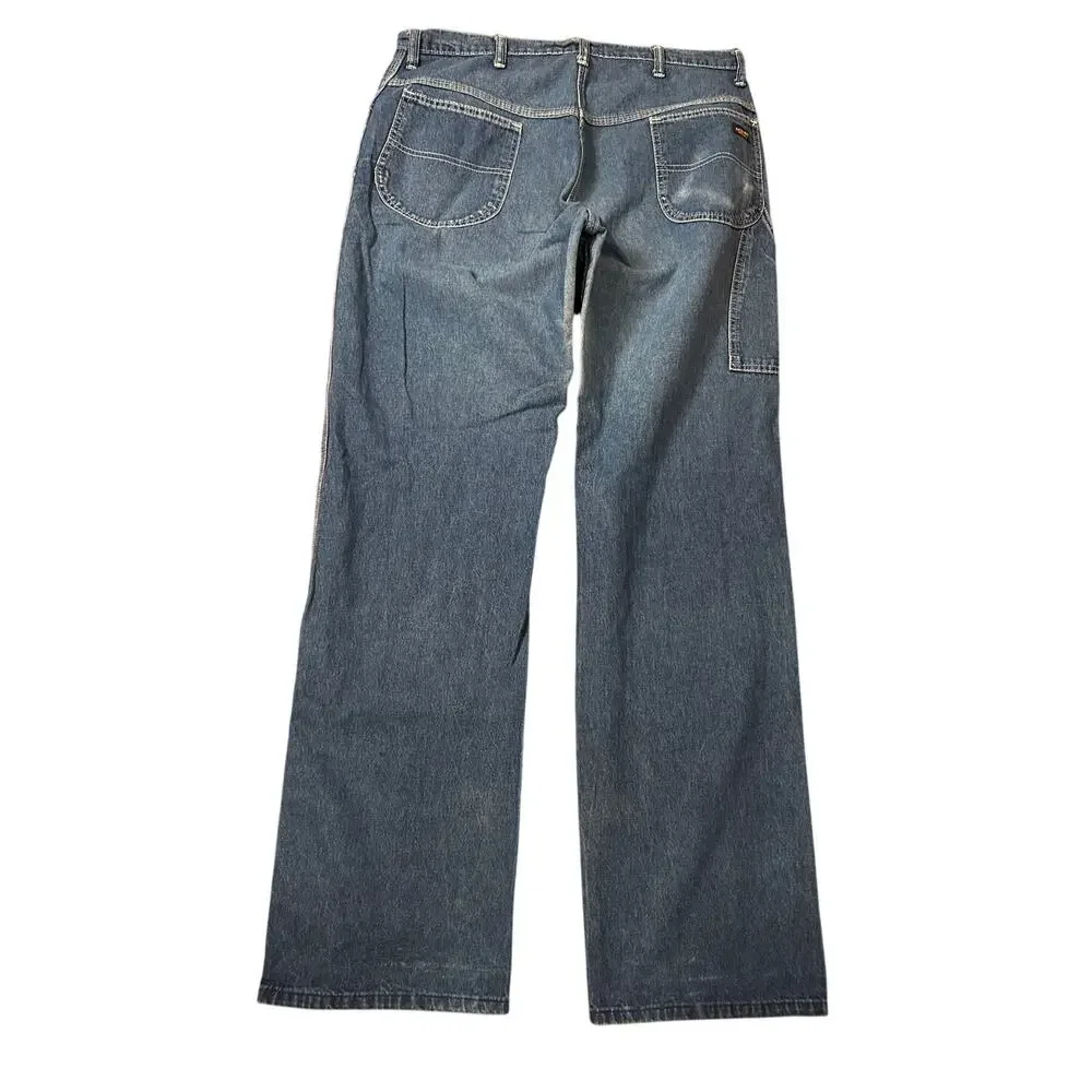 Vintage 70's DEE CEE Medium Wash Mid-Rise Straight Jeans Men's Size W36 x L34 - Picture 2 of 10